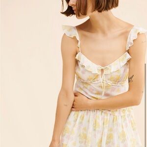 LoveShackFancy Floral Ruffle Dress Size M